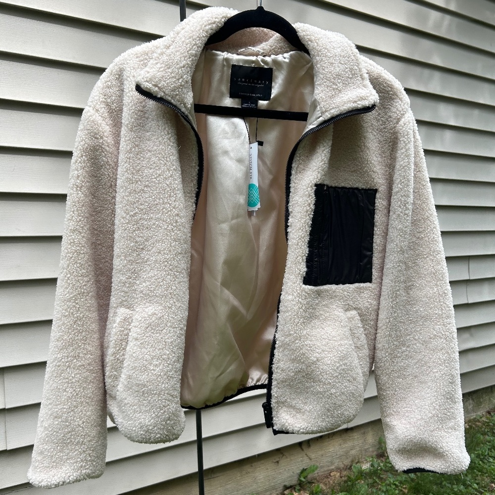 Sanctuary Deja Sherpa  Zip Up Jacket